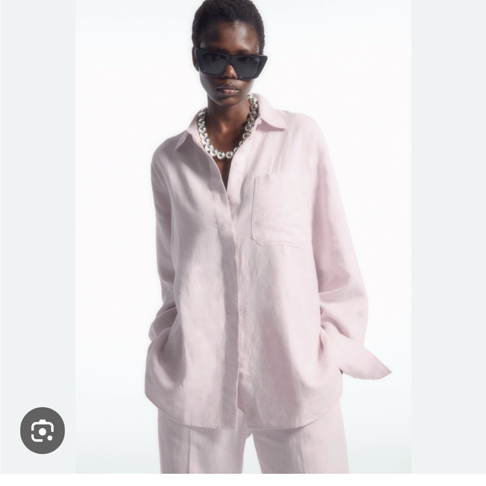 COS Oversized Linen Blouse Lilac